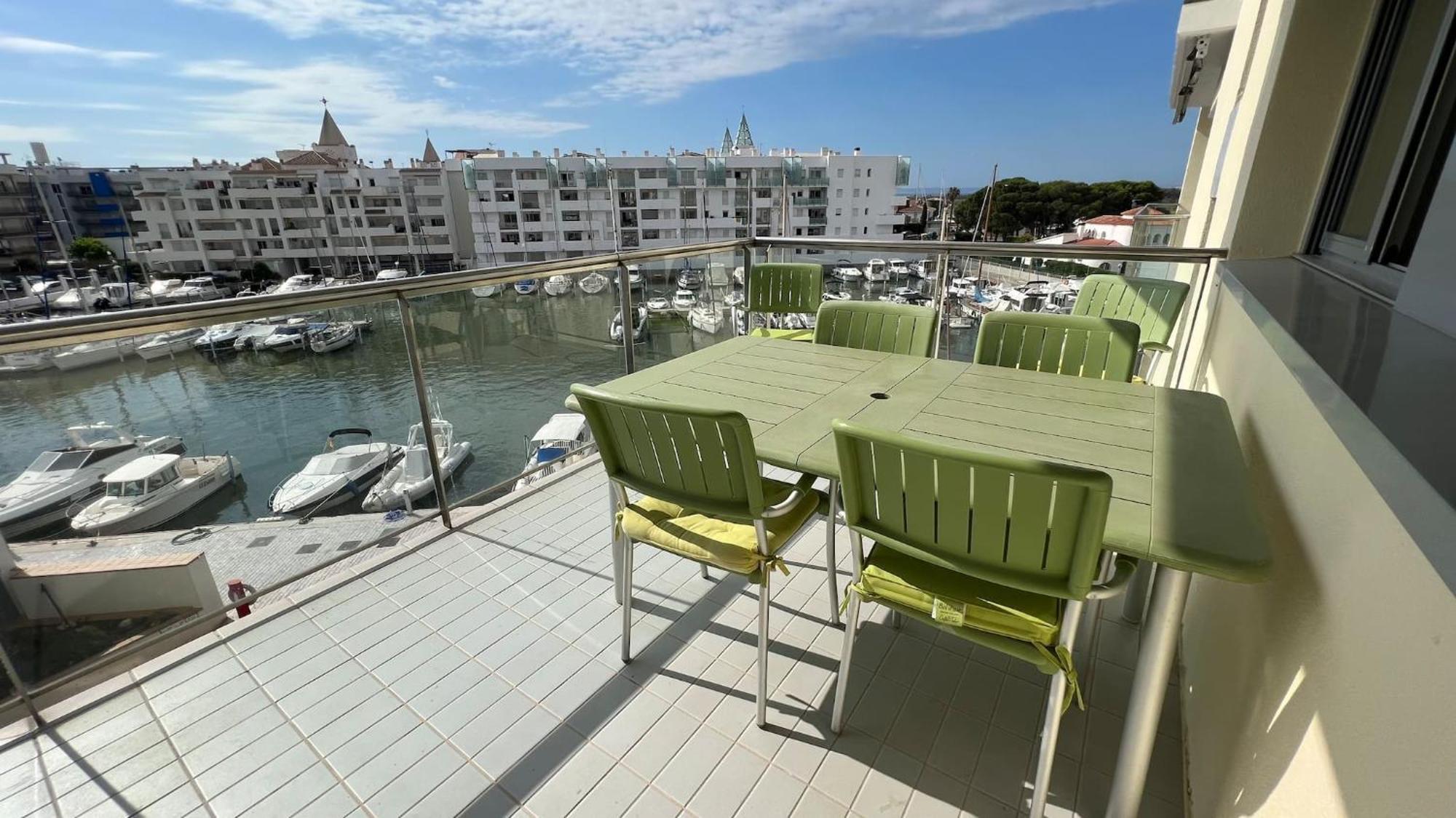 Precioso Piso Con Vista Al Canal Y Piscina En Roses Av-69 Bagian luar foto